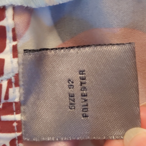 Golden Breed Men Board Shorts Size 92 Blue Red Hawaiian Print Pocket Hook & Loop - Picture 10 of 11